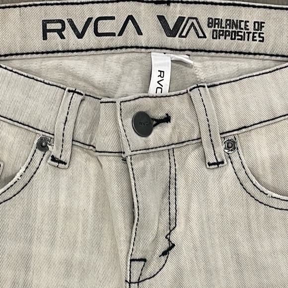 Vintage RVCA Low Rise Distressed Straight Leg Gray Washed Jeans-27 - Picture 4 of 9
